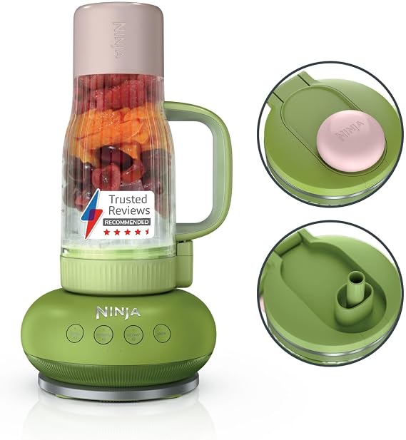 Ninja BlendBoss Blender, Portable Tumbler Watermelon Bubblegum DB351UKGN | with Portable Tumbler, Personal Blender with Removeable Travel Tumbler, 3 Auto Preset Modes, Watermelon Bubblegum DB351UKGN