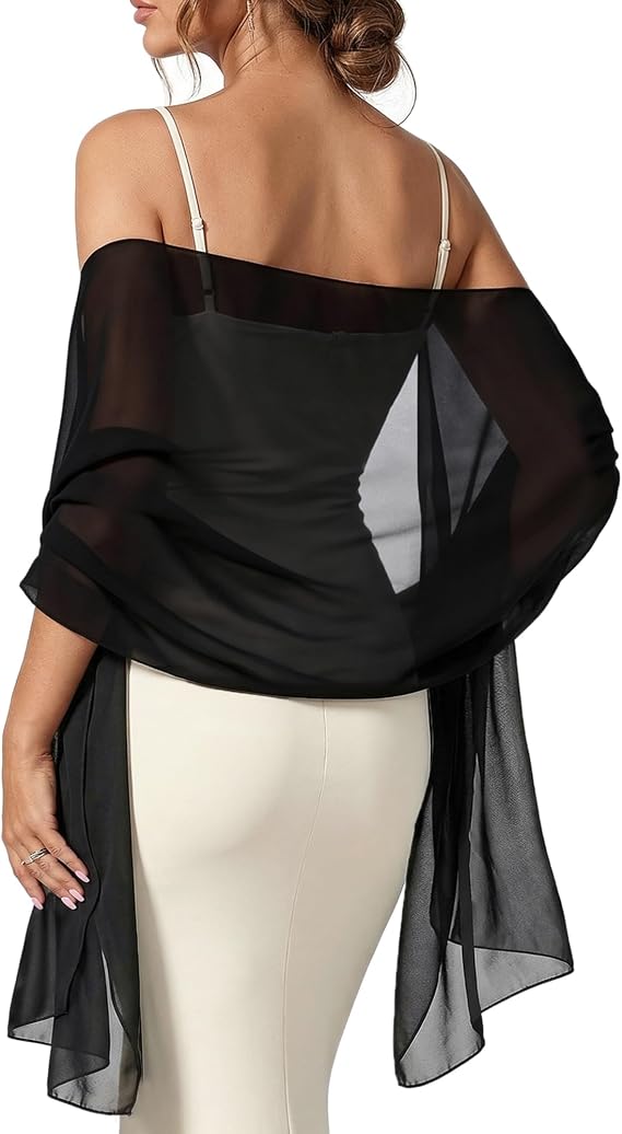 FURTALK Chiffon Shawl Wraps for Women Evening Dresses Soft Scarf Formal Wedding Bridal Scarves