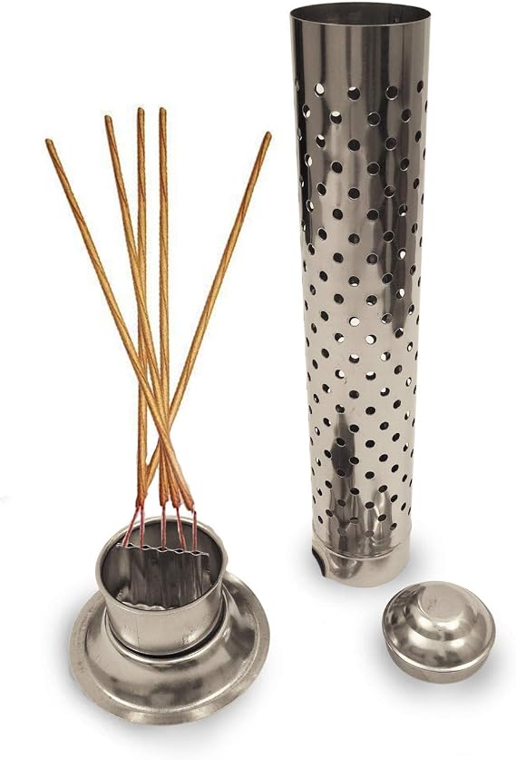 Stainless Steel Puja Agarbatti Stand, Incense Tower Holder Best for Home & Office Decoration & Gift Purpose (12-Inch)