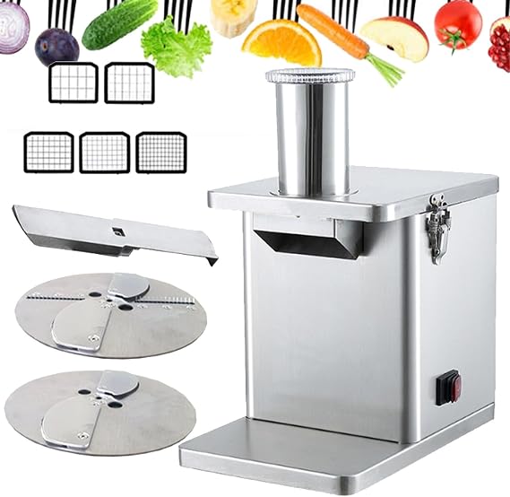 3 In 1 Commercial Vegetable Dicer Electric Vegetable Slicer Shredder Spring Onion Circle Cutter Meat Grinder Multifunctional Food Processor Veggie Processor Commercial