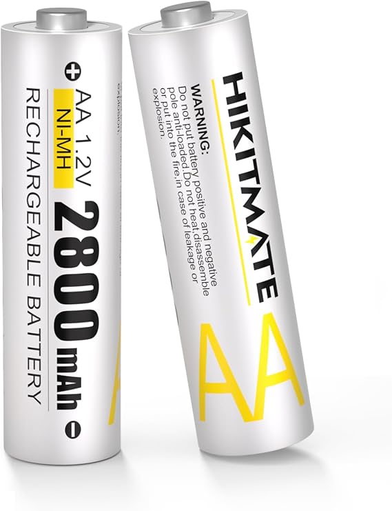2 Pack Rechargeable AA Batteries 2800mAh, 1.2V Low Self Discharge NiMH Double A Batteries with 1600 Cycles, AA Battery Pre-Charged & Ready for Game Controllers/Emergency Lights/Smart Home