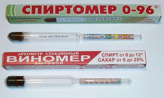 Hydrometer + Vinometer Alcohol Test 0-100%