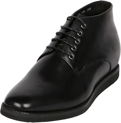 JOTA Shoes High Heeled Men Chukka Ankle Boots with Hidden Height Increasing Lifts 2.8 Inch