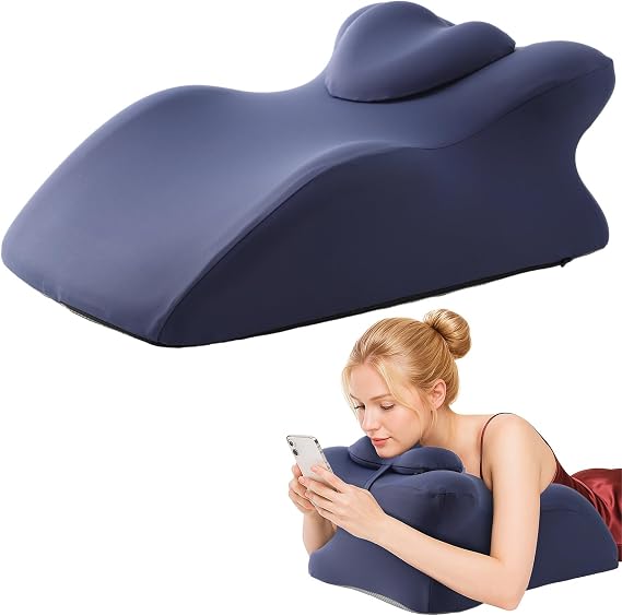 Memory Foam Ergonomic Wedge Pillow, Multi-Position Prone Pillow for Sleeping, Reading, Relaxing, Non-Slip Support Cushion for Head Shoulder Back Lumbar, Breathable Removable Cover