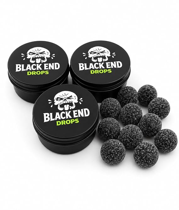 Single Black End Candy (1 Piece) Black Death Extreme Sour Hard Candy Balls, The Most Sour Candy in the world