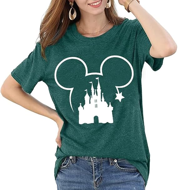 Magical Shirt for Women Magic Kingdom Tshirt Family Holiday Vacation Shirt | Castle Animal Graphic Tee Summer Short Sleeve Top