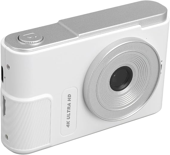 Digital Camera, 48MP 4K Digital Cameras for Photography, Autofocus 1080P Vlog Camera with 16x Zoom Anti Shake, Point & Shoot Digital Cameras CCD Camera for Students (White)