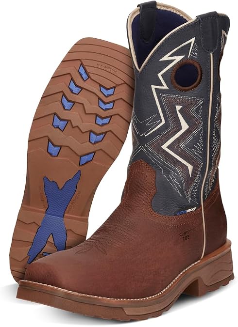 Tony Lama Men's Force 11" Wide Square Composite Toe Waterproof Work Boot