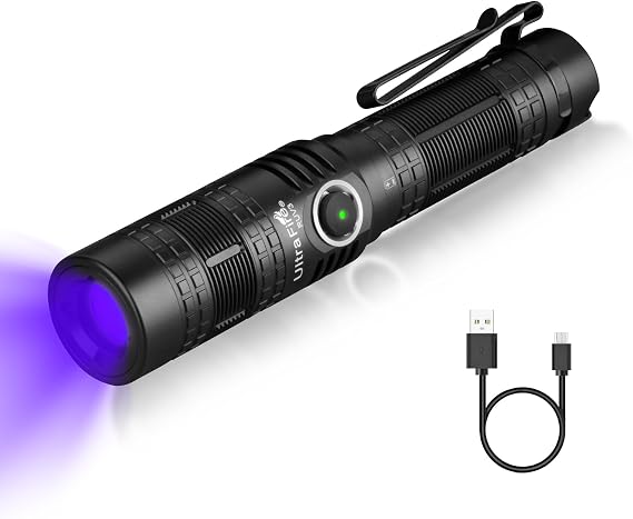 ULTRAFIRE RUV3 Rechargeable 365nm UV Flashlight for Deer Blood Tracking