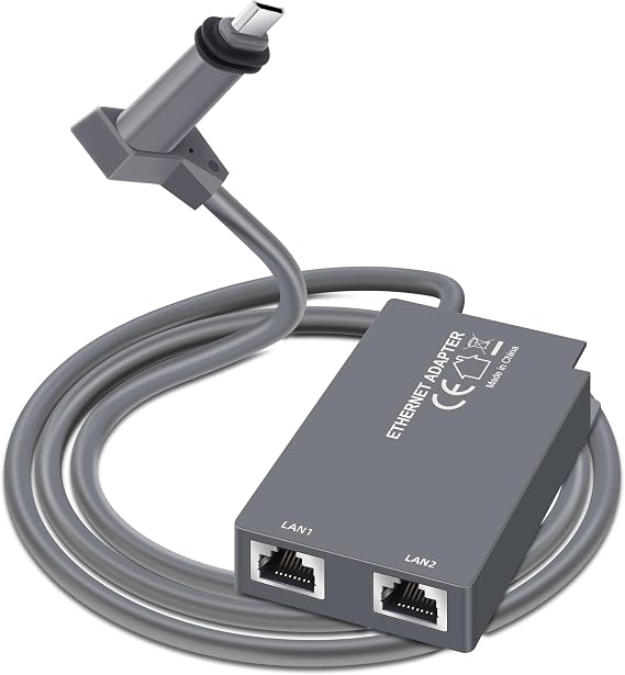 Ethernet Adapter for Starlink Standard Actuated Gen 2, 2 Ports Starlink GEN 2/V2 RJ45 Dish Female to Router Male Adapter for Starlink Dish Satellite Internet V2 for Wired External Network