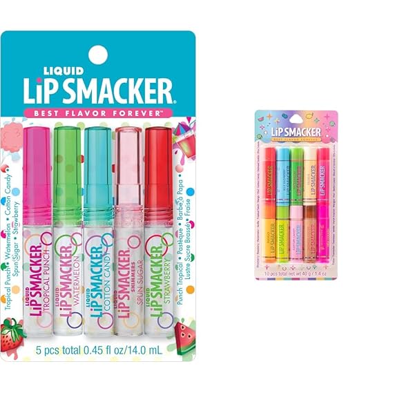 Lip Smacker Liquid Lip Gloss Friendship Pack, Set of 5 Best Party Pack - 10 Original Moisturizing Lip Balms