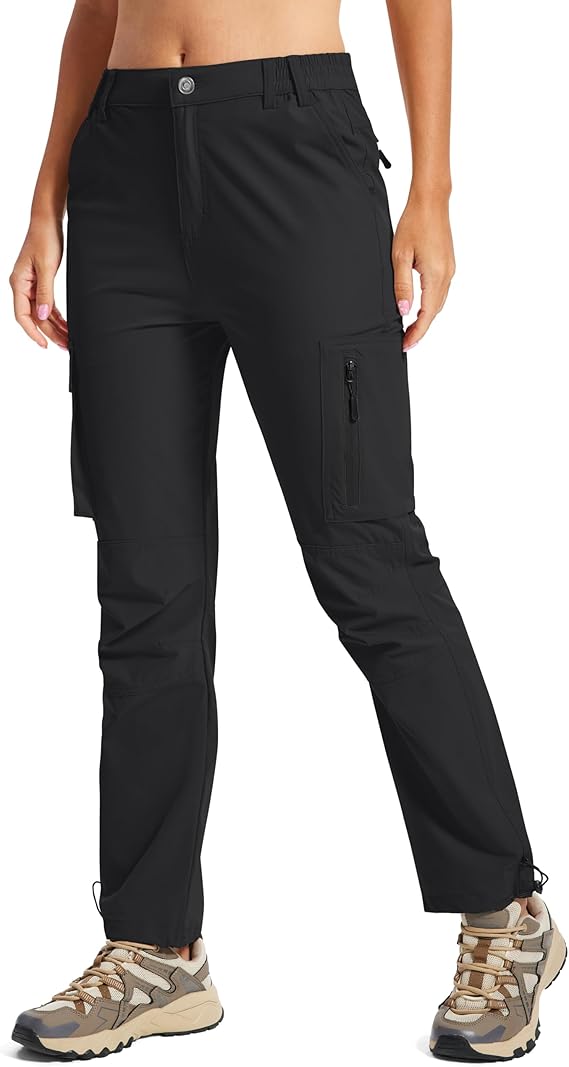 Womens Hiking Cargo Work Pants Quick Dry Water Resistant 6 Pockets