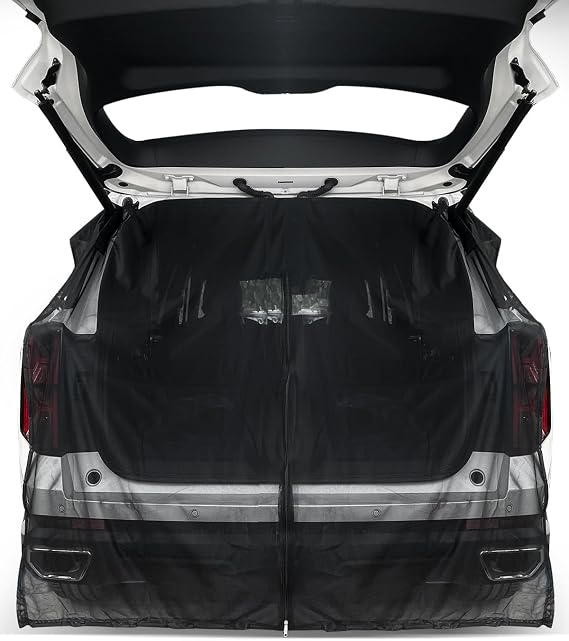 Car Tailgate Mosquito Net for SUV MPV, Quickwolf Car Camping Magnetic Mesh Screen Camping Tent Accessories for Metal Tailgates(XL-69-59Inch)