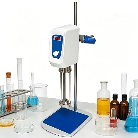 Laboratory Tissue Homogenizer High Shear Mixer, Multi-Purpose Emulsifier Disperser, High Speed Adjustable Homogenizing Machine for Cosmetic Making Lab Use(Blue)