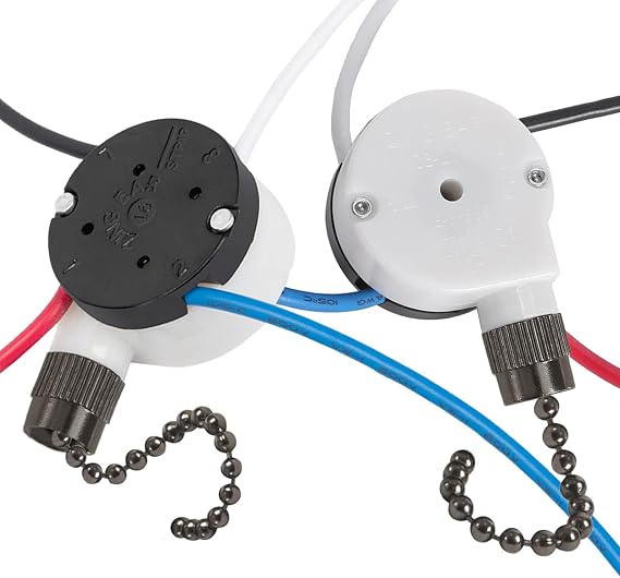 Zing Ear ZE-208S 3 Speed 4 Wire Fan Switch - Pull Chain Speed Control for Ceiling Fans, Wall Lamps, Cabinet Light - Black Bronze