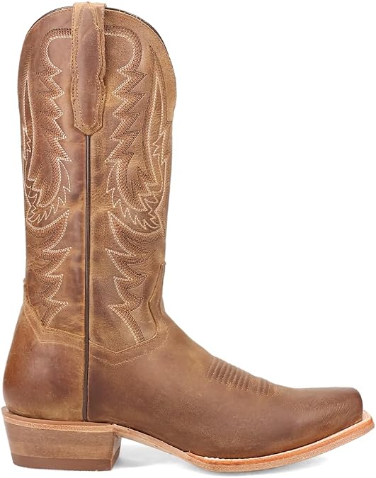 Dan Post Boots Mens Roman Embroidered Pull On Square Toe Casual Boots Mid Calf - Brown