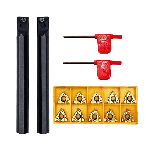 Threading Carbide Inserts 16IR 16ER AG60 with Threading Tool Holder for Steel