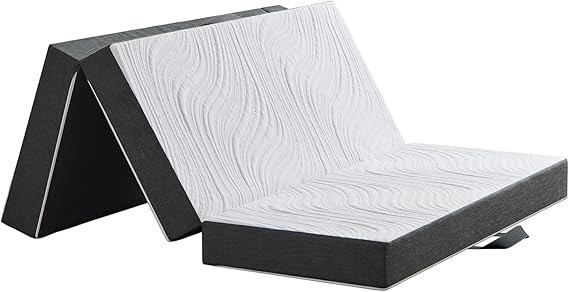Twirest Folding Mattress,Double Foldable Memory Foam Mattress,135x190x15cm | Foldable Memory Foam, Portable Pillow, Washable Cover, Easy Storage for Camping, Caravans, Guest