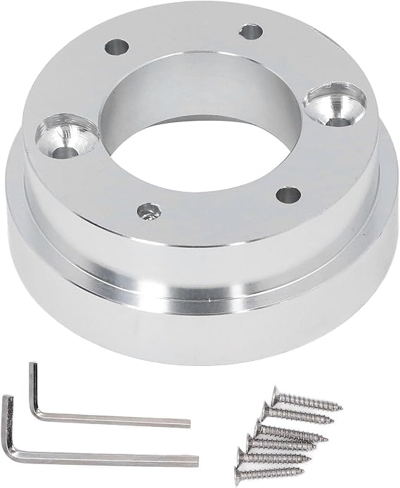 70mm Steering Wheel Adapter Plate, Aluminum Steering Wheel Socket Ring for Logitech G29 G920 G923 Gaming Steering Wheel Hub Plate for Racing Game (Sliver)