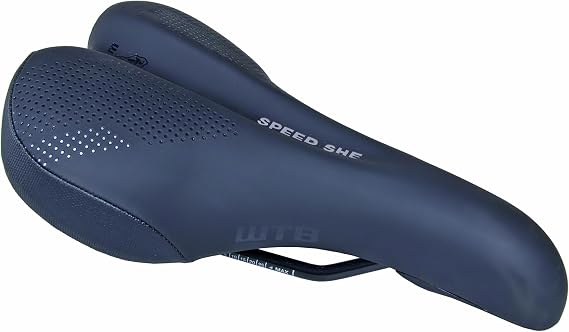 WTB Speed She Bike Seat (Saddle) Wide - Comfortable Thick Padding - Shock-Absorbing Base - Mountain, Urban & E-Bikes (Steel Rail)