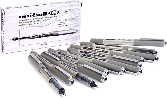 Uni-ball UB-157 Eye Fine ballpoint pen, black Uni super ink, 0.7 mm tip, 12 pcs