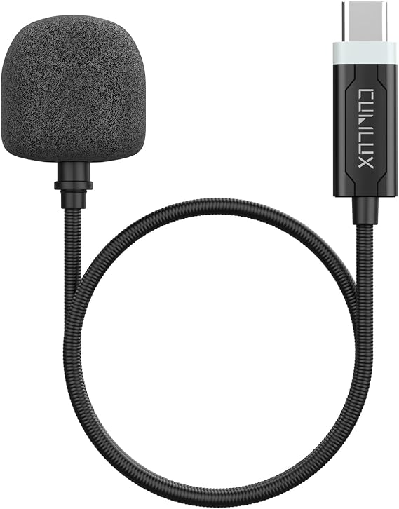 Cubilux USB C Gooseneck Microphone, Type C Boom MIC Compatible with MacBook Pro/Air, iPhone 17/16/15, iPad Pro 13/12.9/11, iPad Air 13/11, Samsung S25/S24/S23, Pixel 10/9/8/7/6 Pro, Laptop, 1 FT