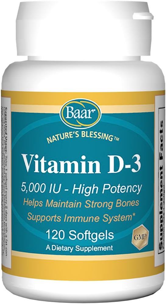 Vitamin D-3 Softgels, 5,000 IU, 120 Softgels