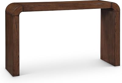 Meridian Furniture 99072Brown-T Toulon Collection Modern | Contemporary Console Table with Rich Brown Walnut Finish, Oak Veneer, 54 W x 15 D x 32 H, Brown
