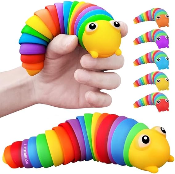 Caterpillar Decompression Toy Ocean Shark Decompression Toy Stim Fun Autism ADHD Fidget Children's Toy Decompression Gift Adult (2-Piece Caterpillar)