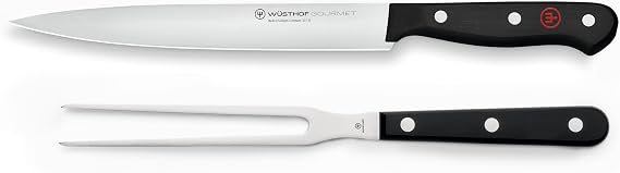 WUSTHOF Gourmet 2-Piece Carving Knife Set,Black
