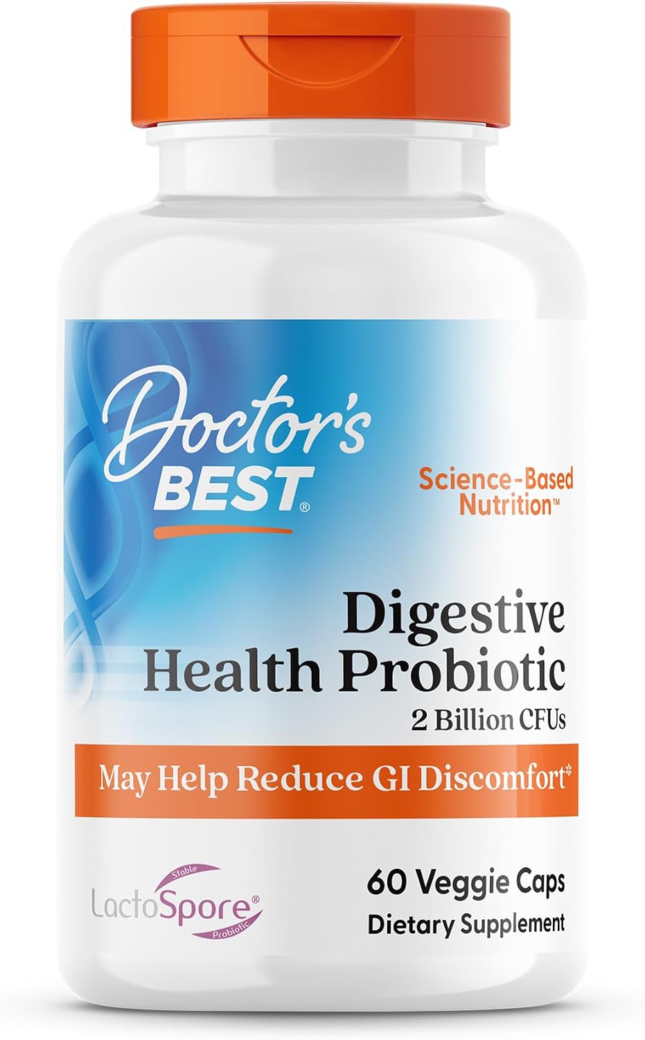 Digestive Health Probiotics 2 Billion Formulated with LactosporeSporolic Lactic Acid Bacteria