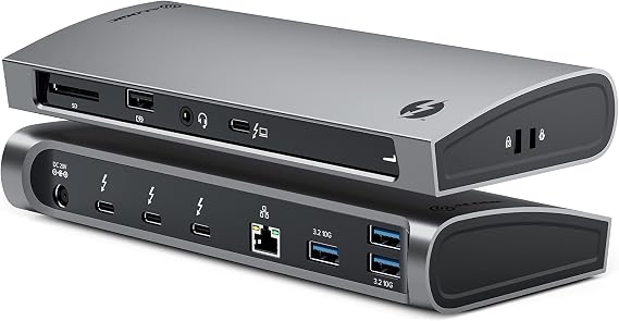 ALOGIC Blaze Thunderbolt 4 10-in-1 Docking Station with 96W Power Delivery, 3X USB-C 4.0, 3X USB-A 3.1 Gen 2, Ethernet, SD Card Reader, Audio Jack, 4K@60Hz Support, Dock for Windows & macOS