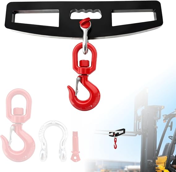 Heavy Duty Forklift Lifting Hook 6600LBS Fork Attachment (Black)
