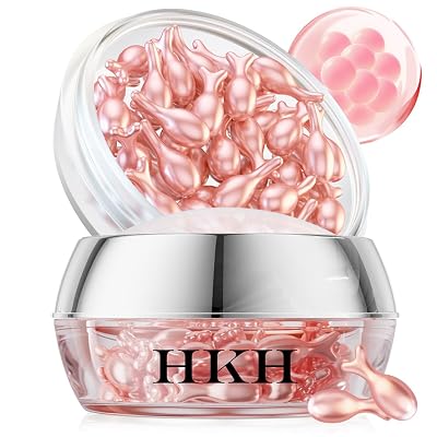 HKH Retinol Serum Capsules for Face: Anti-aging Wrinkle Skincare Serum with Vitamin A & Vitamin E for Women 25-55 - Moisturizing Smoothing Fine Lines & Firming Skin - Travel Friendly 38 Capsules