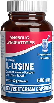 L Lysine 500 mg Capsules for Adults - Clinical Formula L-lysine Supplement for Gut Skin and Lip Health Plus Immune Support - Vegetarian Non-GMO & Made in The USA in cGMP Facilities - 50 Servings