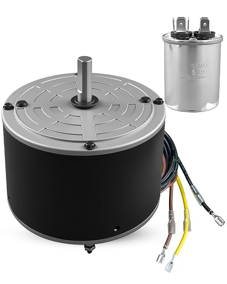 Condenser Fan Motor 5KCP39LFY534AS 1/4 HP Fit for HVAC Outdoor Condenser Units Using Standard 48Y Frame Motor Replace HC39GE242 HC39GE242A, Runs 825 RPM 208-230V 1/2" x 1.75"