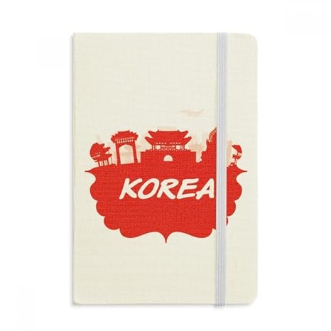 DIYthinker Kırmızı Silüet Simgesi Kore Defteri Kumaş Sert Kapak Klasik Günlük A5 A5 (144 X 210 mm) Çok Renkli