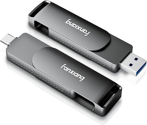 fanxiang 512GB Fast External SSD Flash Drive Up to 2000MB/s USB3.2 Gen2, 2-in-1 Dual USB A +Type-C Drive, USB Memory Stick Solid State Thumb Drive for iPhone 15/16/Android/Windows/MacPC/Laptops