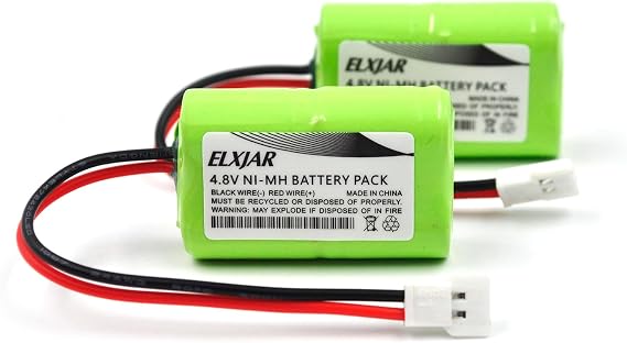 Coonyard (2-Pack) 4.8V 150mAh Ni-MH Battery for DYNB0008 1/24 RC Cars | Compact 1/3AAA flat 4-cell rechargeable battery pack for compatible RC cars, remote toys and electronics.