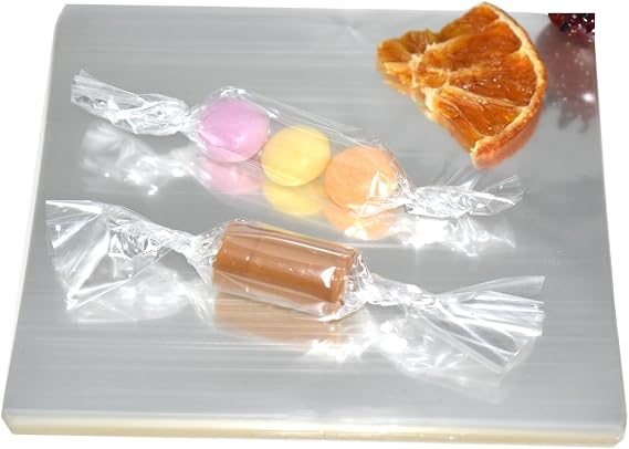 Candy Wrappers for Caramels, 300 Pcs 5" x 5" Clear Cellophane for Homemade Caramel Nougat