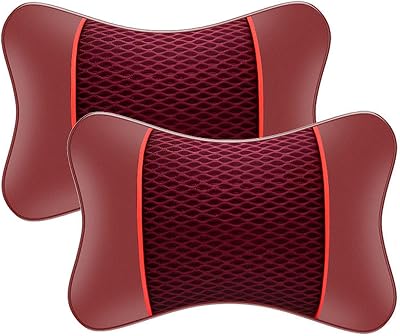 Headrest Pillow Car Seat for Nissan Micra K13 20132017,Neck Pillow for car,Ergonomic Memory Foam headrest,Breathable Removable Cover,Universal,ARed