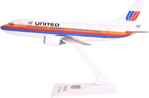 United (76-93) 737-300 1:180 Scale - Plastic Snap-Fit Model Airplane - Collectible Replica of United Airlines Aircraft - Part #ABO-73730F-003