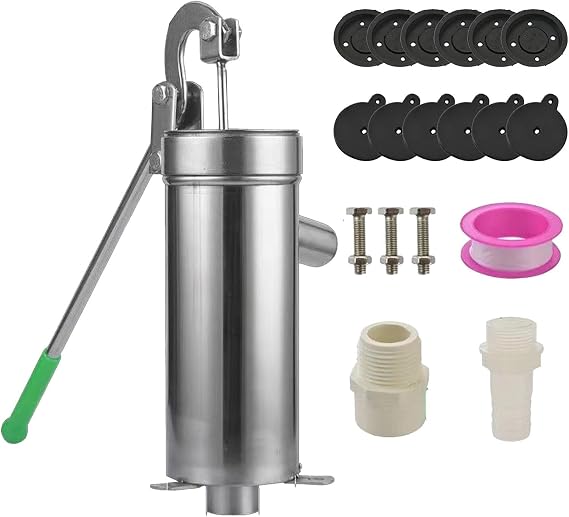 Heavy Duty Manual Well Pump | Stainless Steel Suction Pump | Multi-purpose Manual Water Pump | High Working Efficient Pumps | Stainless Deep Hand Pumps for Home Garden Yard