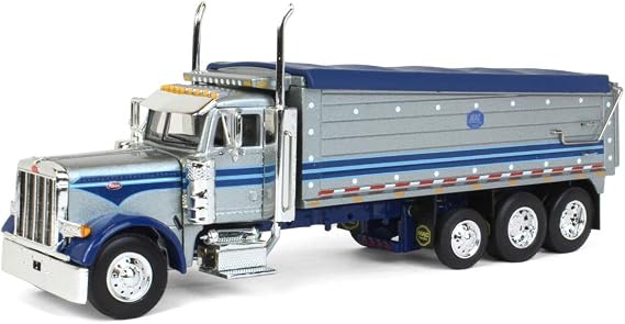 DCP 1/64 Silver & Blue Peterbilt 379 w/Tri-Axle MAC Dump Body 60-1342