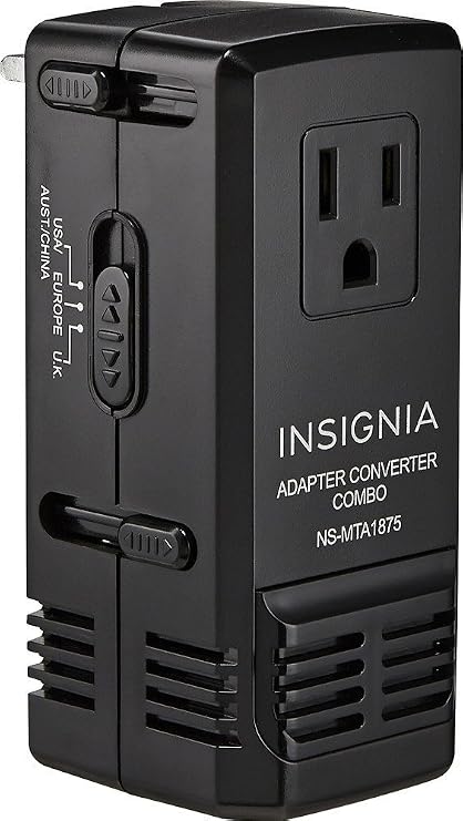 Insignia - All-In-One Travel Adapter/Converter - Black