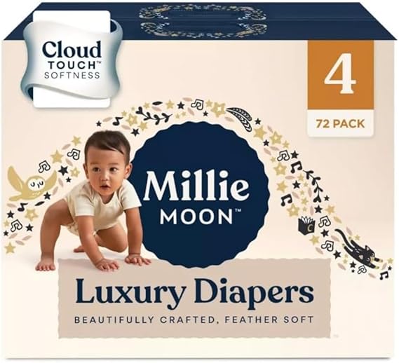 Millie Moon Diapers Sizes 1-6 Luxury Diapers COUCHES DE Luxe (Choose Size) (Size 1-108 Diapers (6lbs-11lbs))