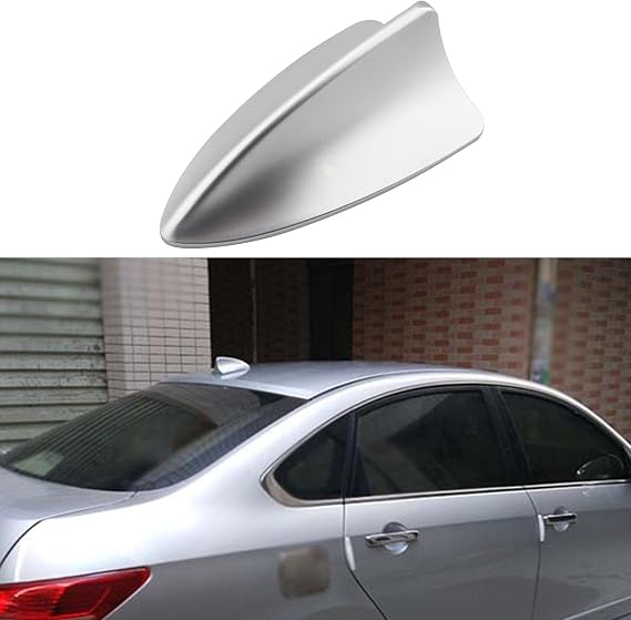 Car Roof Shark Fin Antenna, Compatible with Haval F7 F7x X-DOG DARGO XY H6S, Adhesive Waterproof Vehicle Exterior Decor Accessories Stickers,Silver
