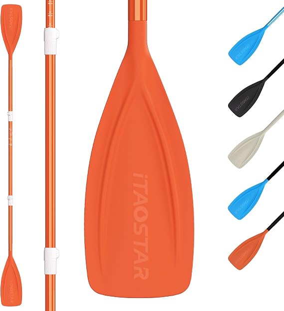 iTAOSTAR Paddle Board Paddle Detachable, Stand Up Paddle for Adults with Double Locks, Kayak Paddle Adjustable with Glass Fiber Blade, Floating Paddle Board Oar with Lightweight