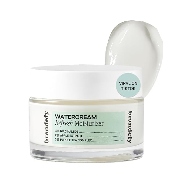 Brandefy Water Cream Refresh Moisturizer - Lightweight, Pore-Refining Hydration Burst for Smooth, Super Hydrated Skin, Daily Face Moisturizer, Made in US (1.6 Oz)
