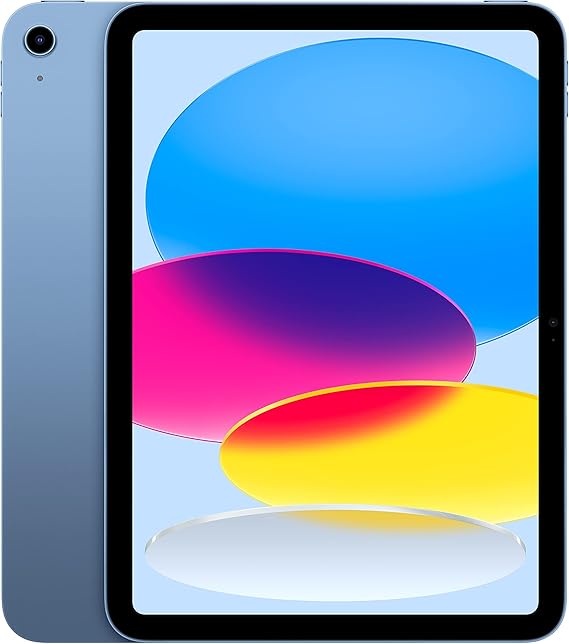 Apple iPad (10th Generation): with A14 Bionic chip, 10.9-inch Liquid Retina Display, 64GB, Wi-Fi 6, 12MP front/12MP Back Camera, Touch ID, All-Day Battery Life Blue